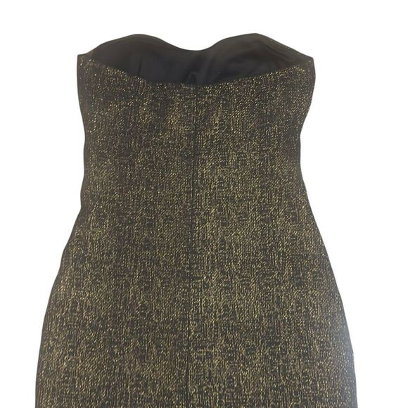 Windsor Elegant Black & Gold Metallic Strapless Mini Dress Size S Chico - Picture 6 of 13